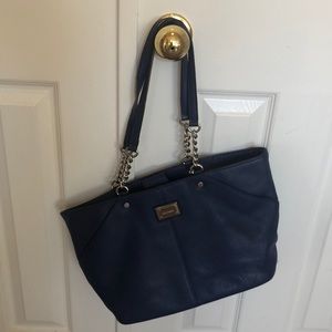 Navy blue, leather Calvin Klein purse. Light use.